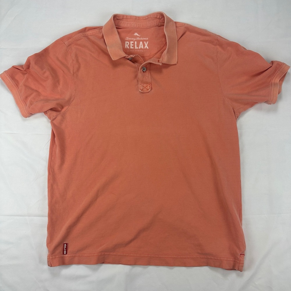 Men's Coral Polo Shirt XL 100% Cotton Island Modern Fit Tommy Bahama Relax